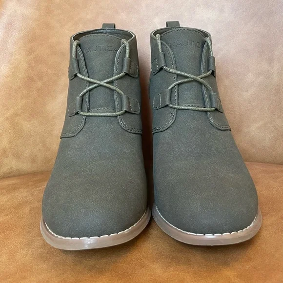 NAUTICA Gray / dark green Wedge Ankle Boots, size 8. - Picture 11 of 13